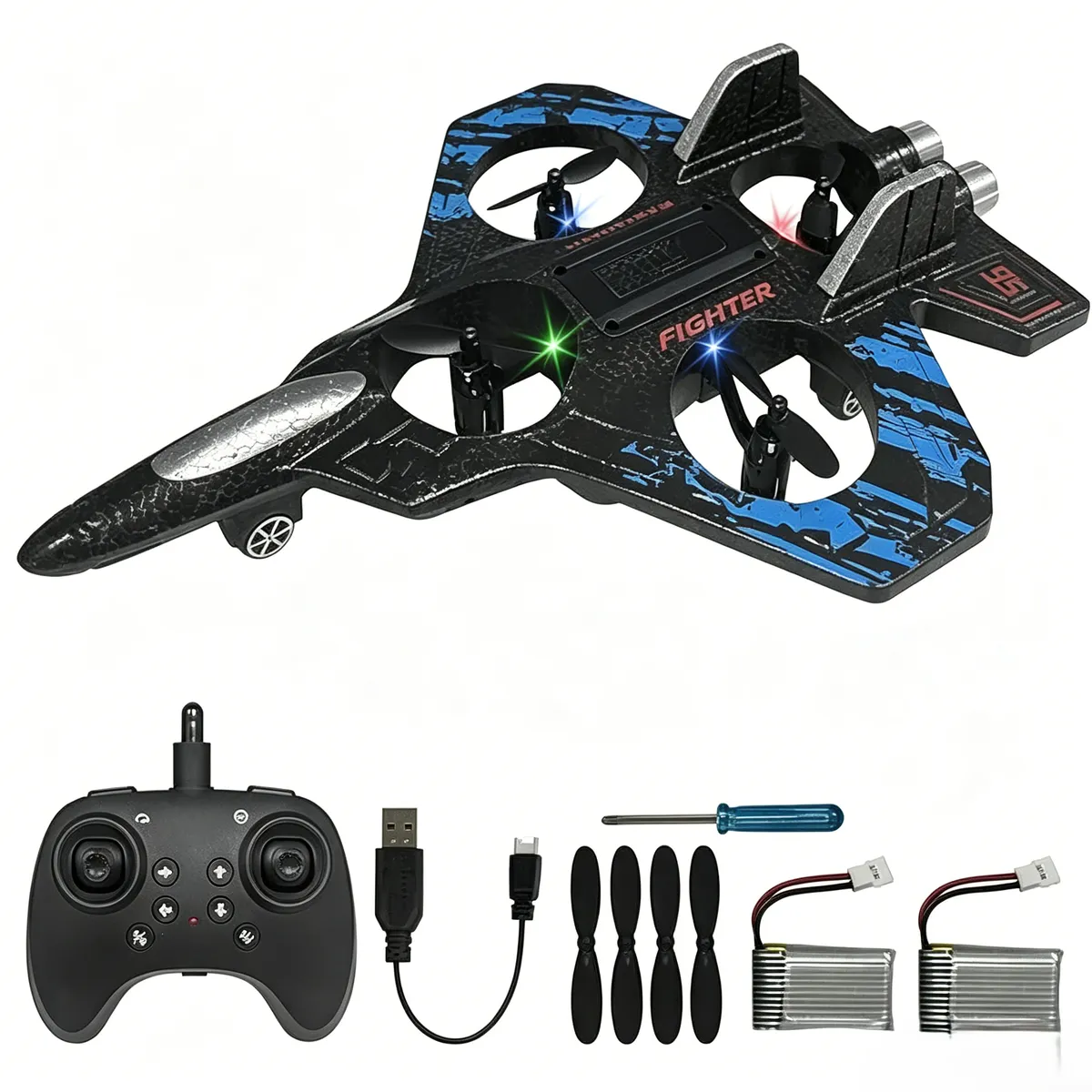RC Plane Drone Remote Control Airplane Fighter Jet with LED Light