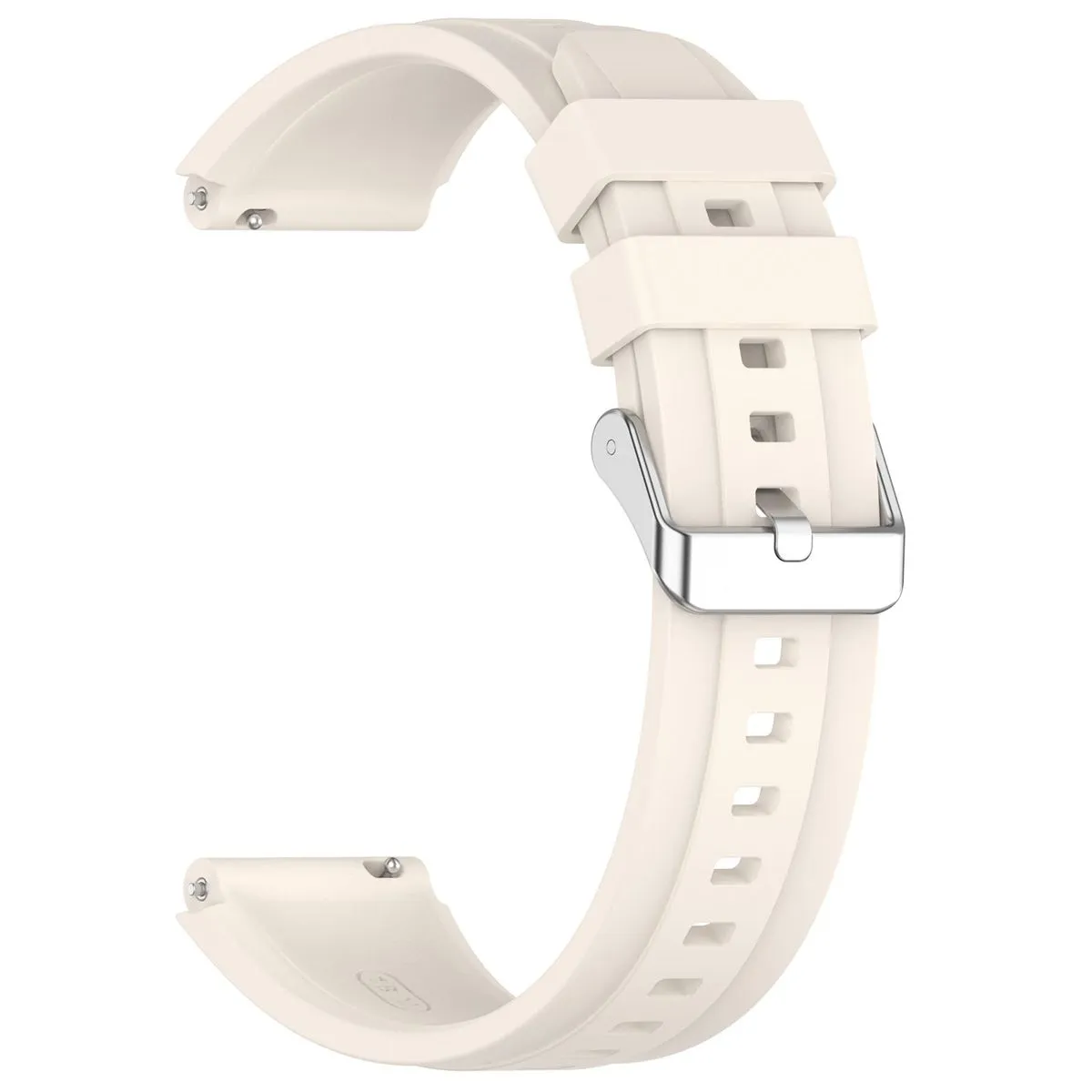 Silicone Steps Style Silver Buckle Watch Strap Compatible with Huawei Watch GT4 (41mm) - Beige