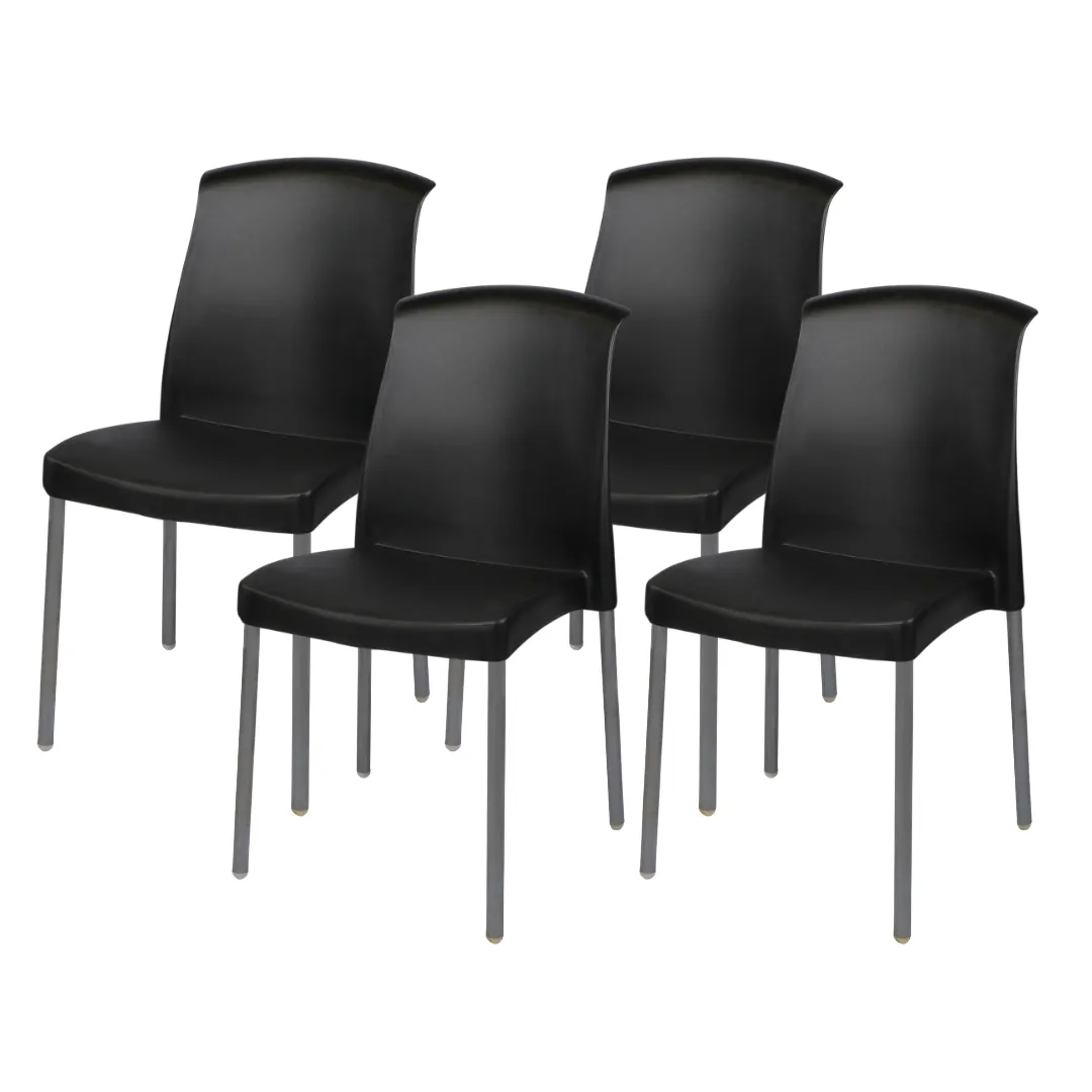 Jenny Plastic Chairs - 4 Pack - Black