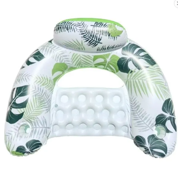 Royal Empire U-Shaped Backrest Leaf Design Swimming Inflatable Lounge Chair - Green