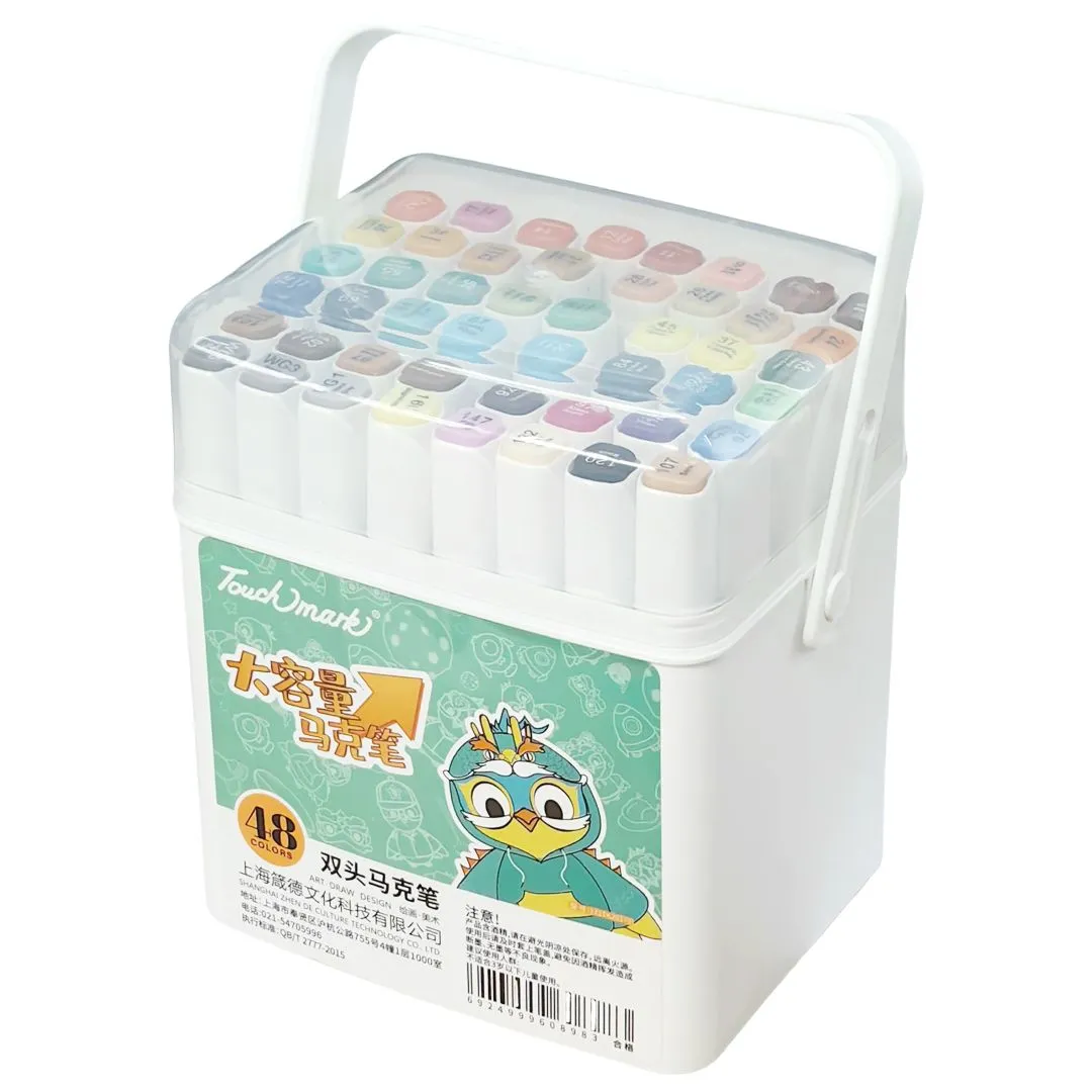 48 Colors Marker Pen Set Double Head Refillable Quick-Dry with Gift Box
