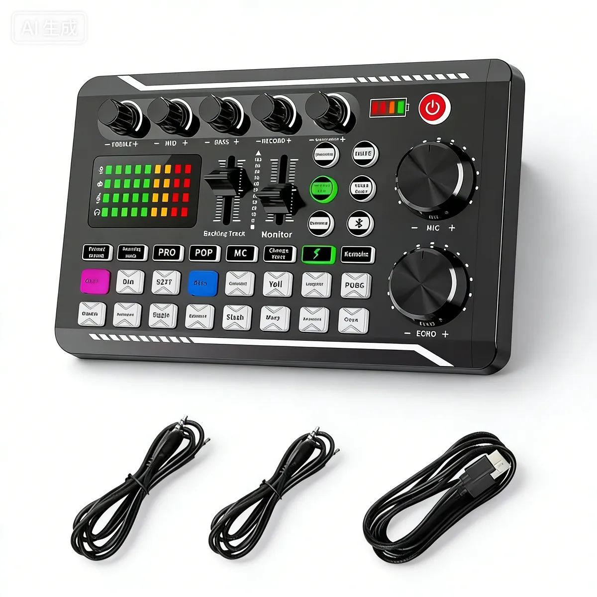 Professional Audio Mixer, Live Sound Card Audio Interface DJ Mixer Effect A