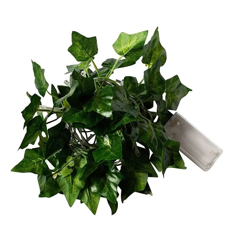 5m Artificial Leaf LED String Lights, Battery Powered for Decor