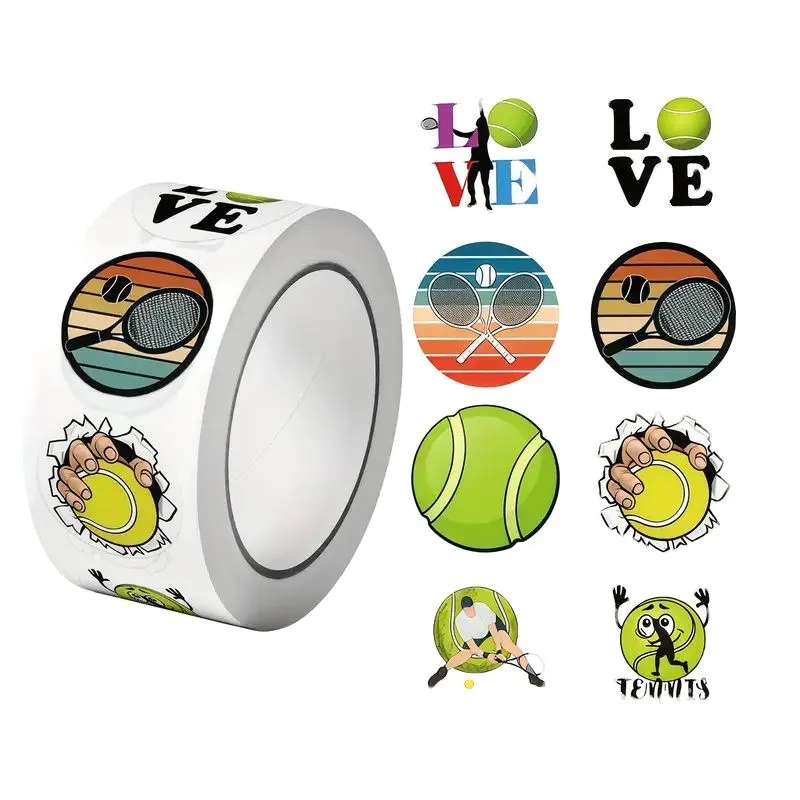 I Love Tennis Decoration Label Sticker Roll