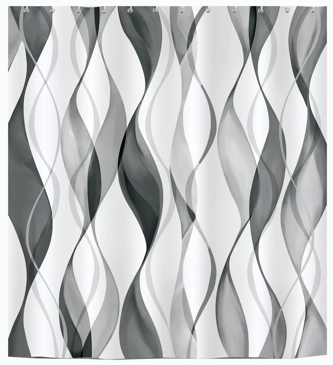 Striped Shower Curtain, Modern Minimalist Bathroom Curtain 180 x 180 cm - Black, White