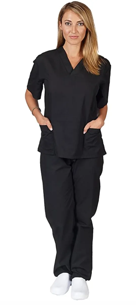 TANC 2 Piece Scrubs Set Unisex - Black