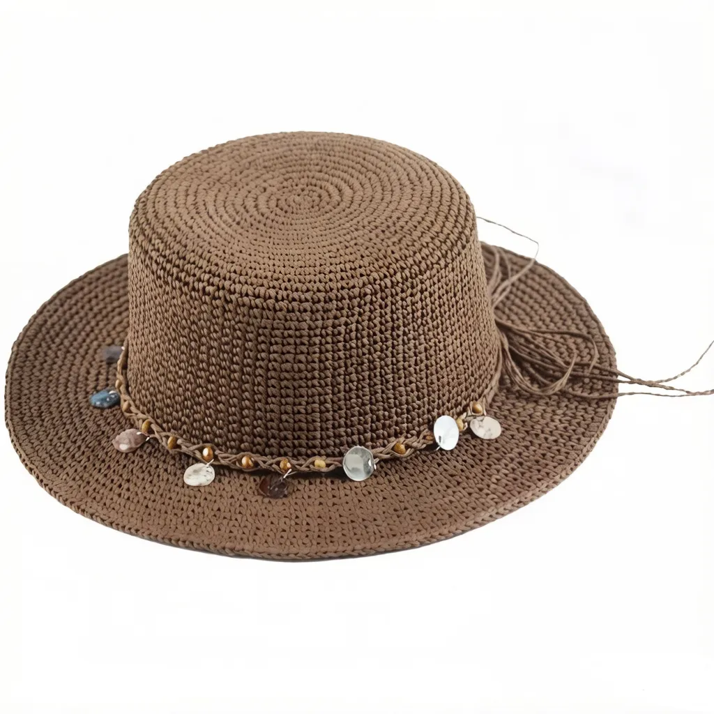 Straw Hat, Fashion Casual Beach Hat for Women - Brown