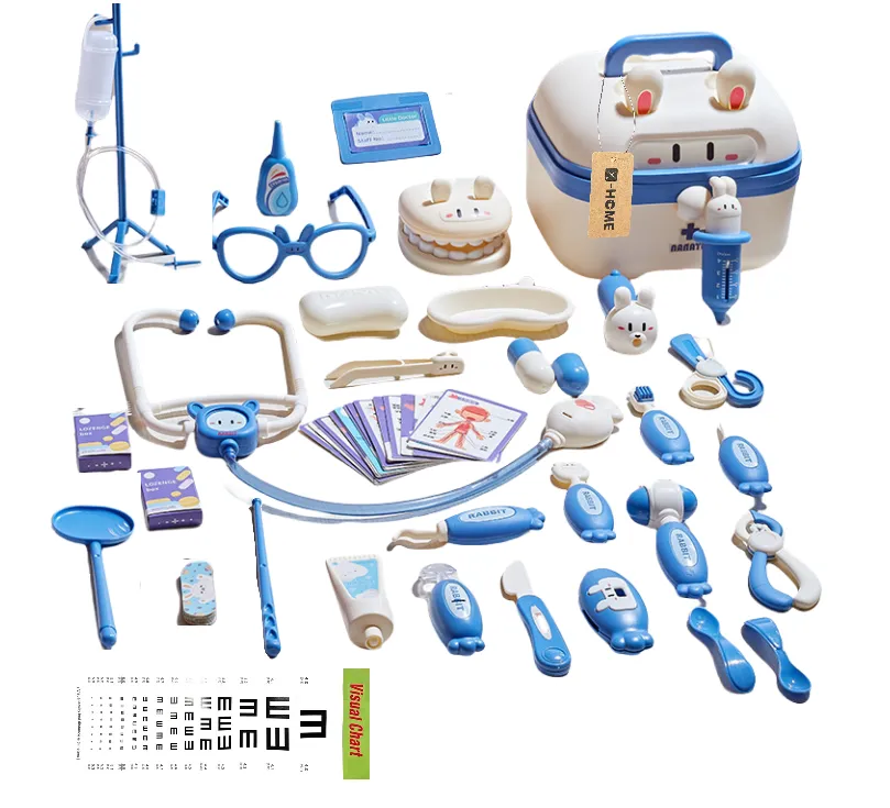 X-HOME Kids Little Doctor Pretend Play Set Medical Kit - 3 Years+ - 53 Piece - Blue