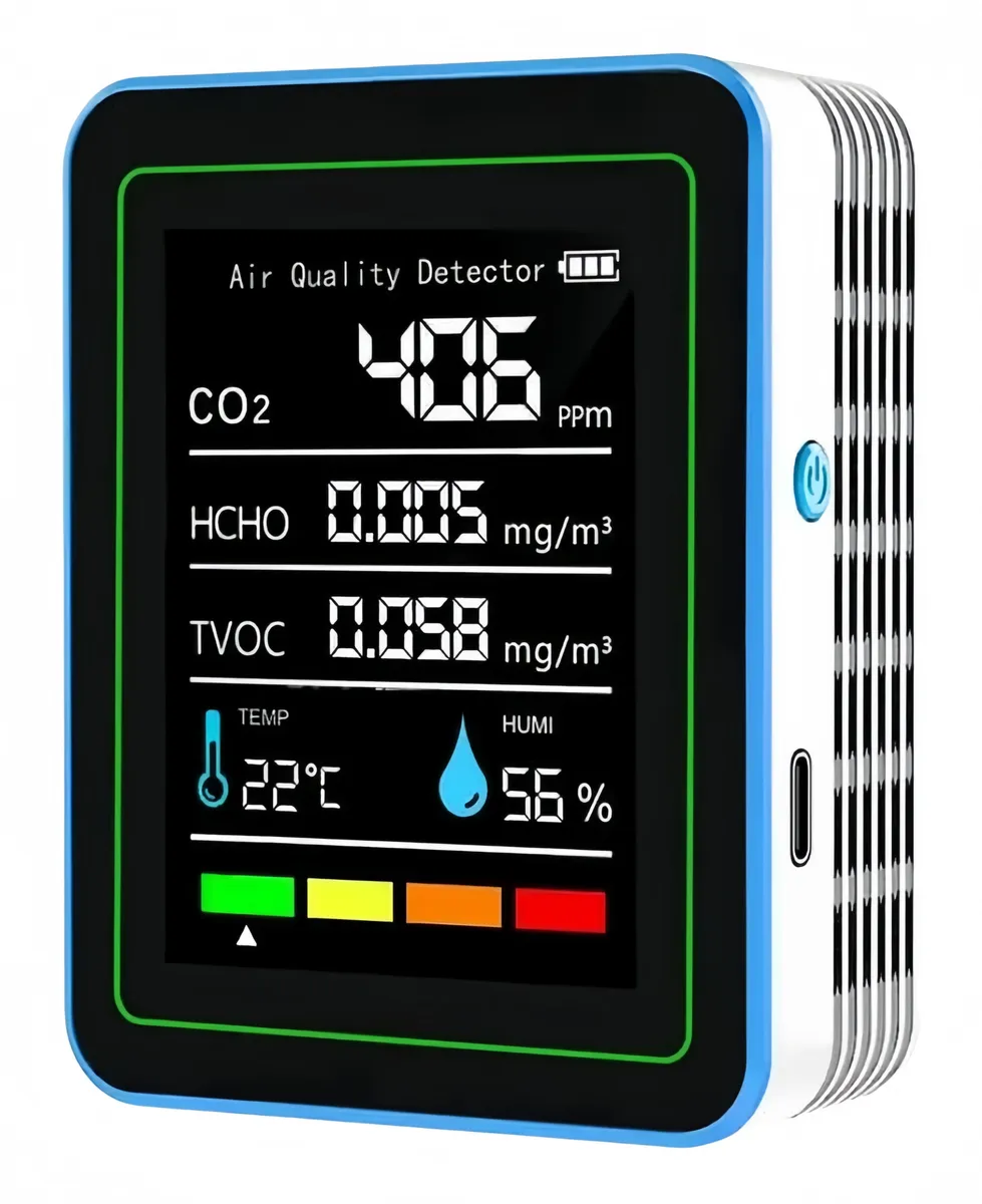OQIMAX 5-In-1 Air Quality Monitor, Professional Air Quality Detector