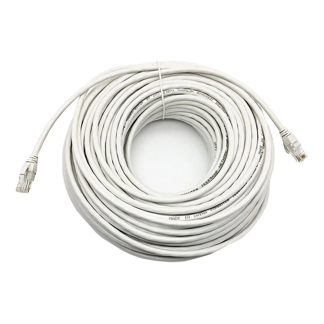 50m CAT6E Ethernet Cable RJ45 High-Speed Networking Cord -White
