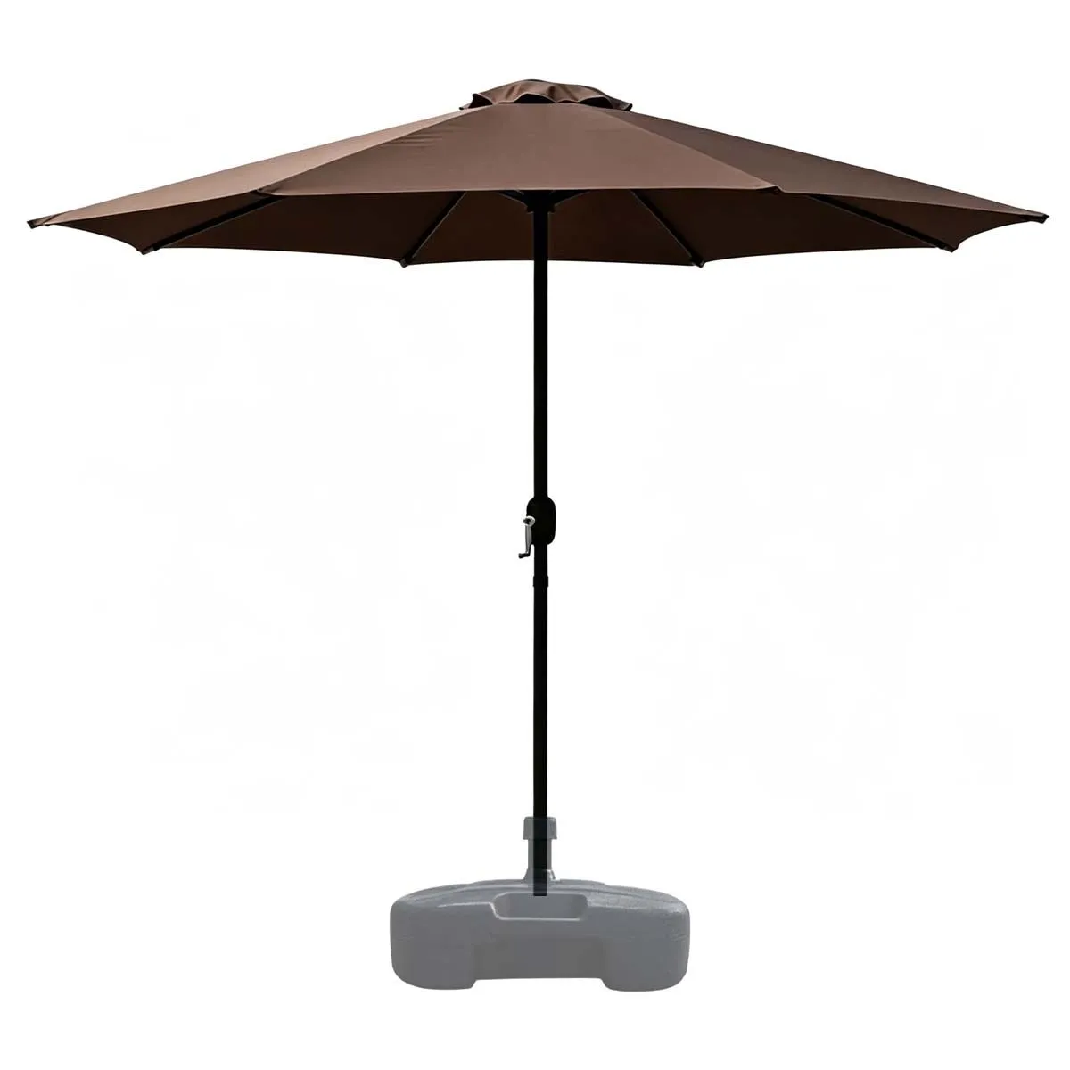 2.7M Khaki Patio Umbrella | Crank Lift | UV Resistant | Base Not Included - Coffee