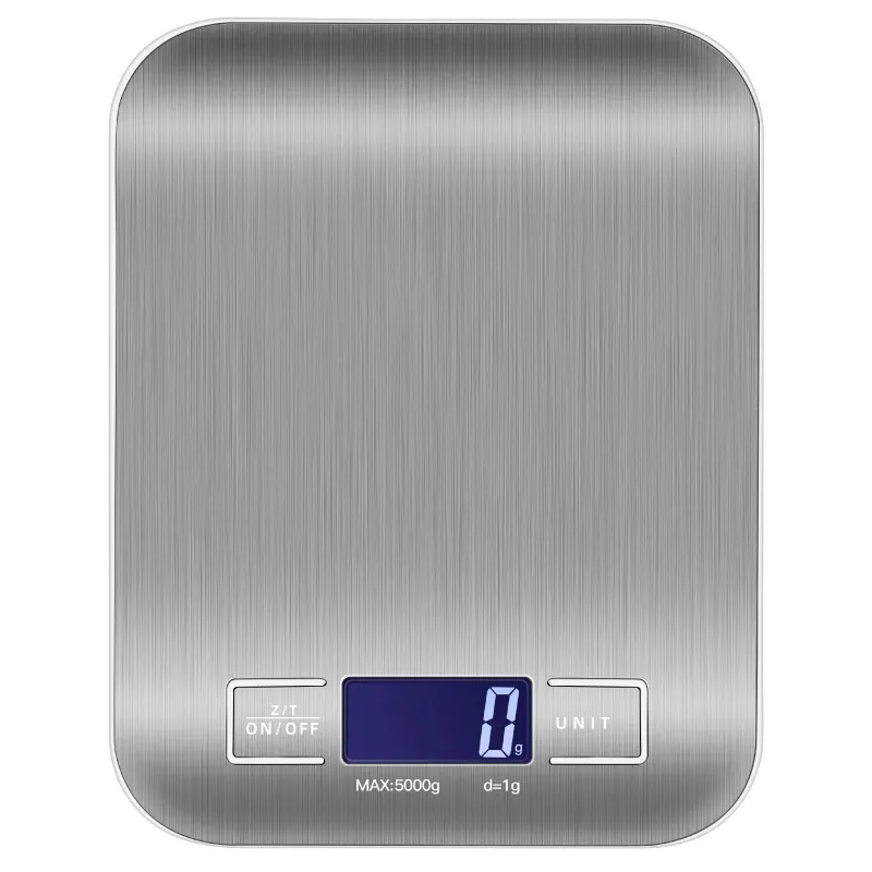 5kg Stainless Steel Digital Kitchen Scale-Rechargeable and Battery-Operated