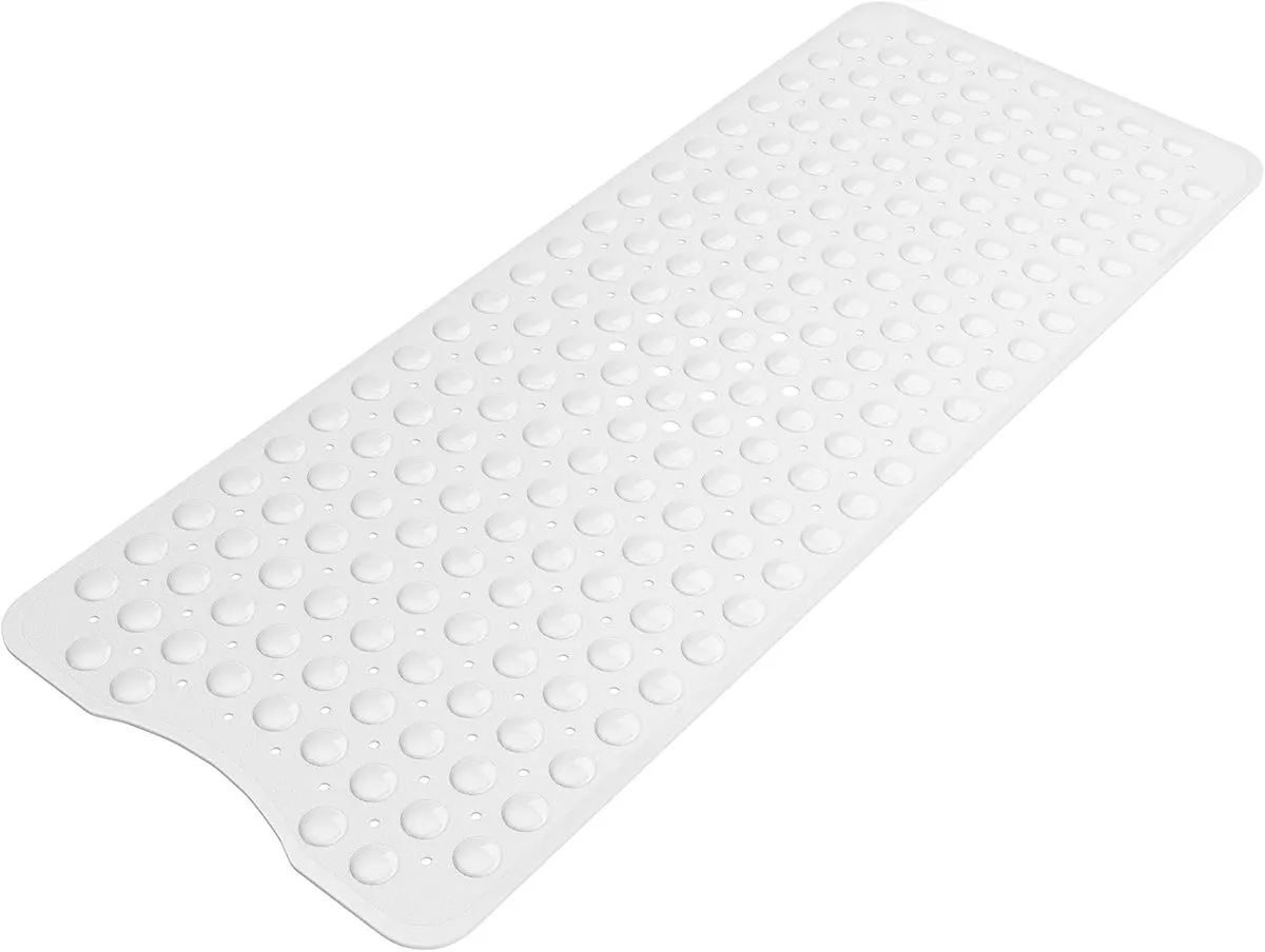 Shower Bath Mat Non Slip 40 x 16 Inches - Suction Cups & Drain Holes