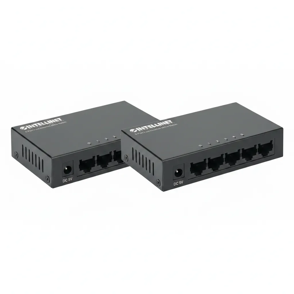 Intellinet 5 Port Fast Ethernet Switch for Office Use - 2 Pack