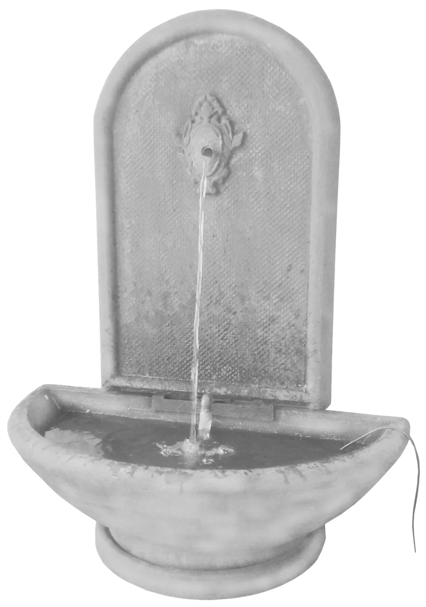 Barok Light Weight Wall Mounted Water Feature - Cement colour