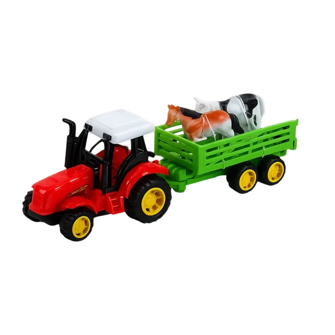 Farm Tractor Toy with Livestock Trailer