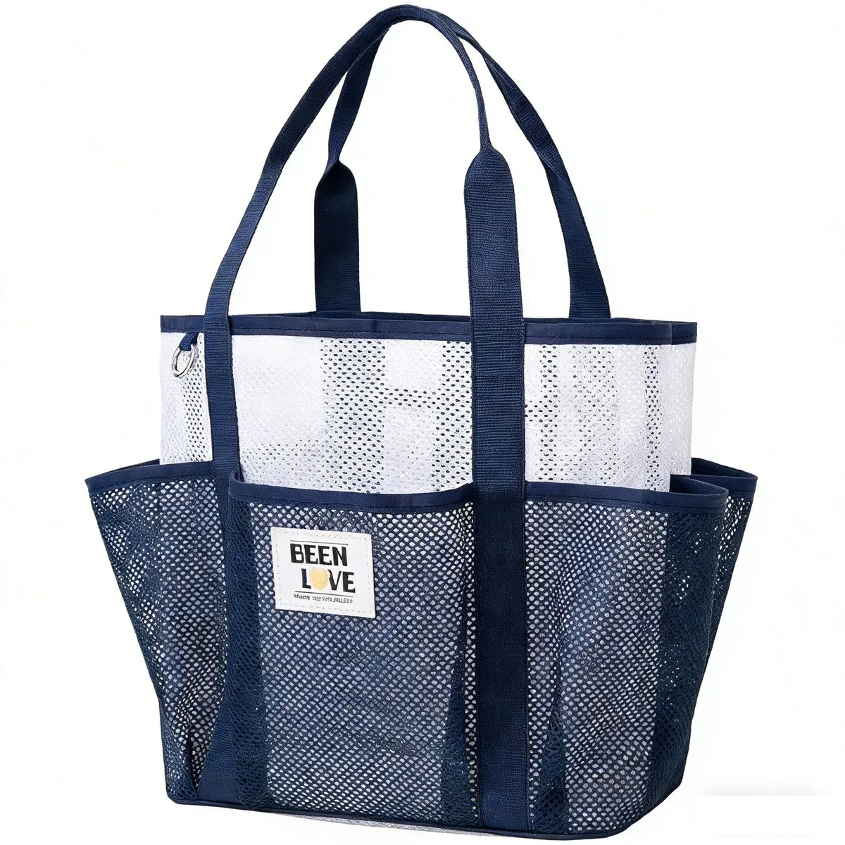 Family Large Mesh Beach Bag Multiple Pockets Sandproof Foldable