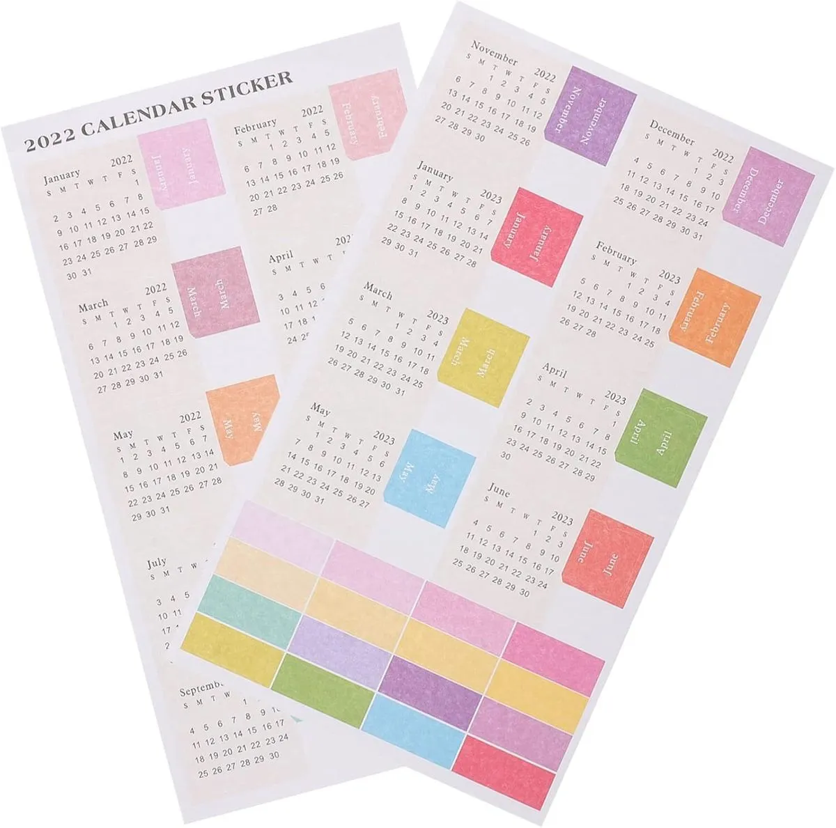 Assorted Color Planner Stickers Calendar Index Tabs Notebook