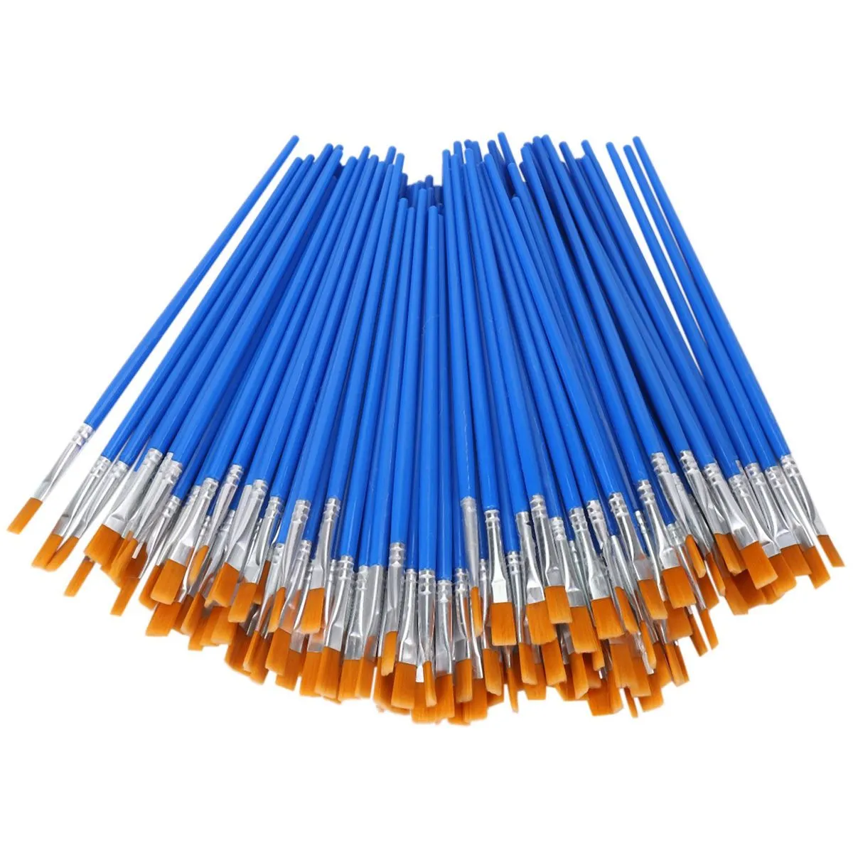 200 Pcs Flat Paint Brushes Small Brush Bulk for Detail Painting