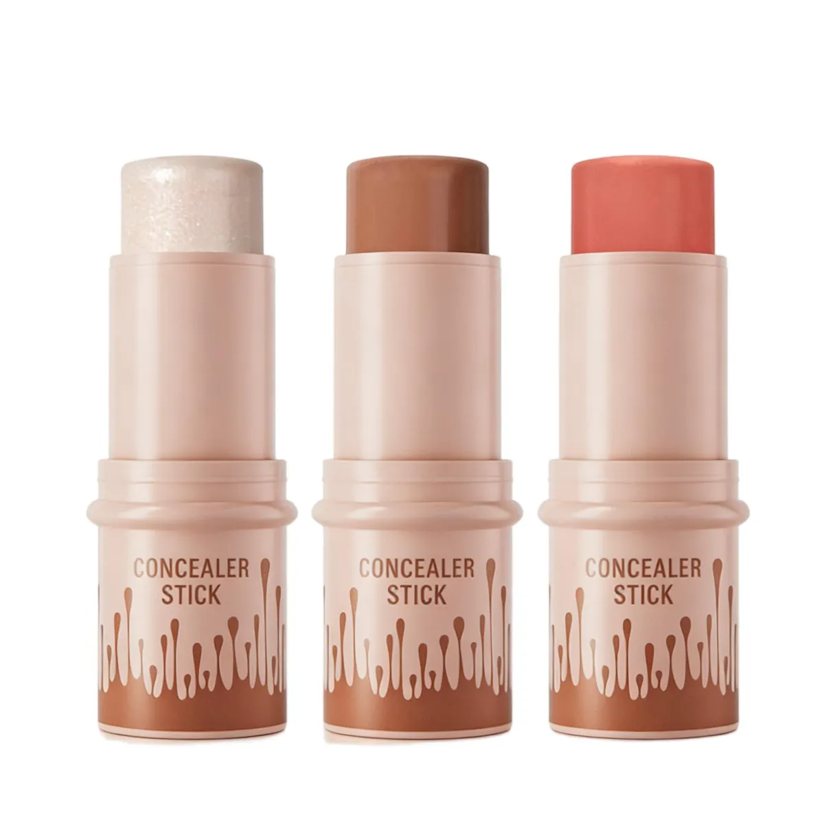 Brightening and Three-Dimensional Face Blush Highlight Three-Piece Set