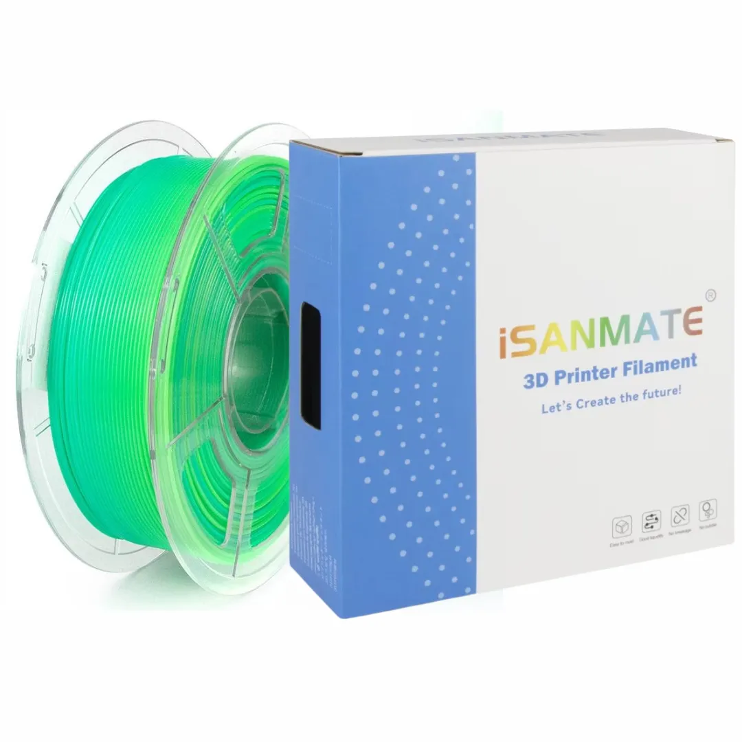 iSANMATE PETG Translucent Gradient 3D Filament - Yellow-Green