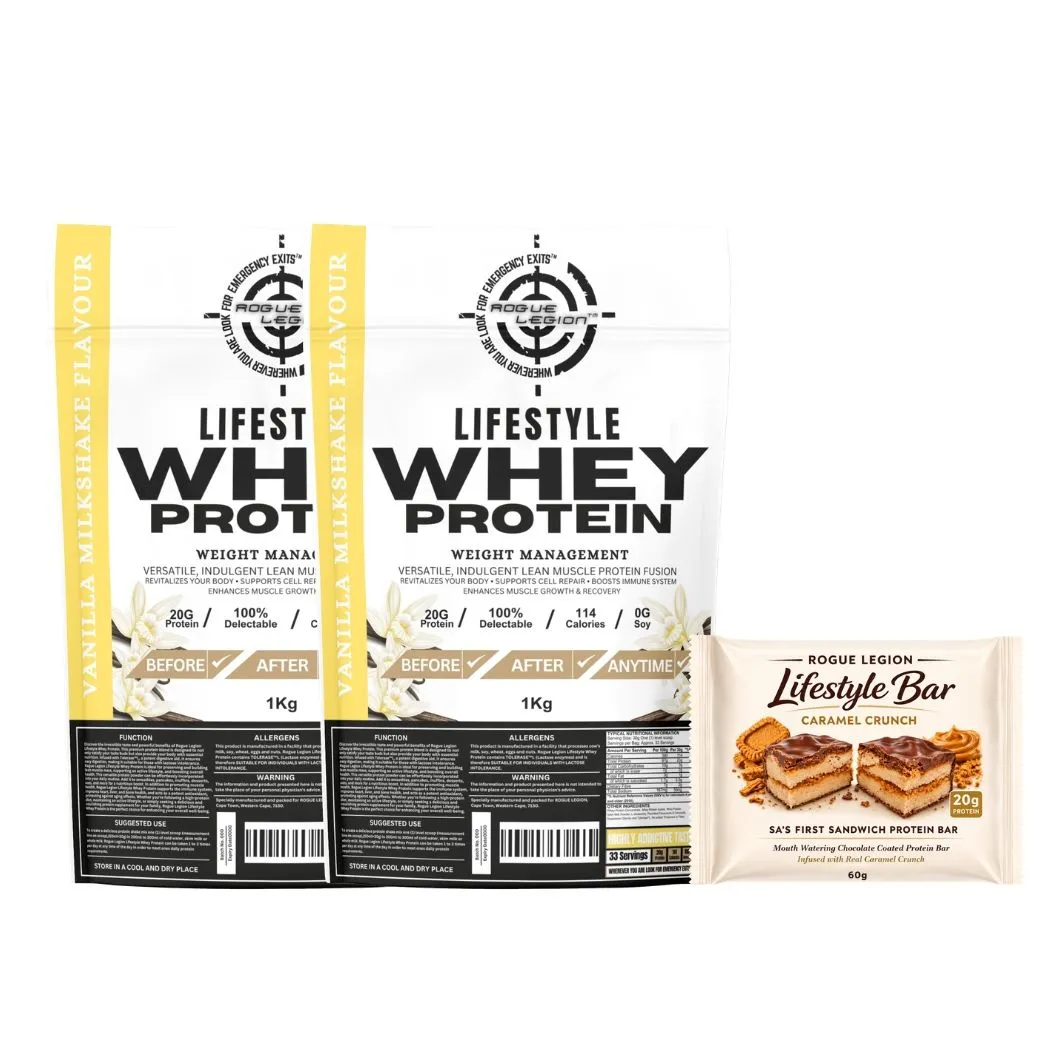 Rogue Legion Lifestyle Whey Protein - Vanilla Milkshake and Caramel Crunch