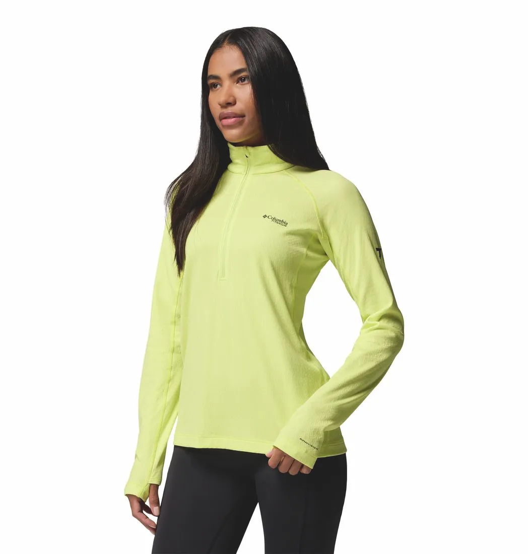 Columbia Women's DriVenture Half Zip Fleece Shirt Neon Light White