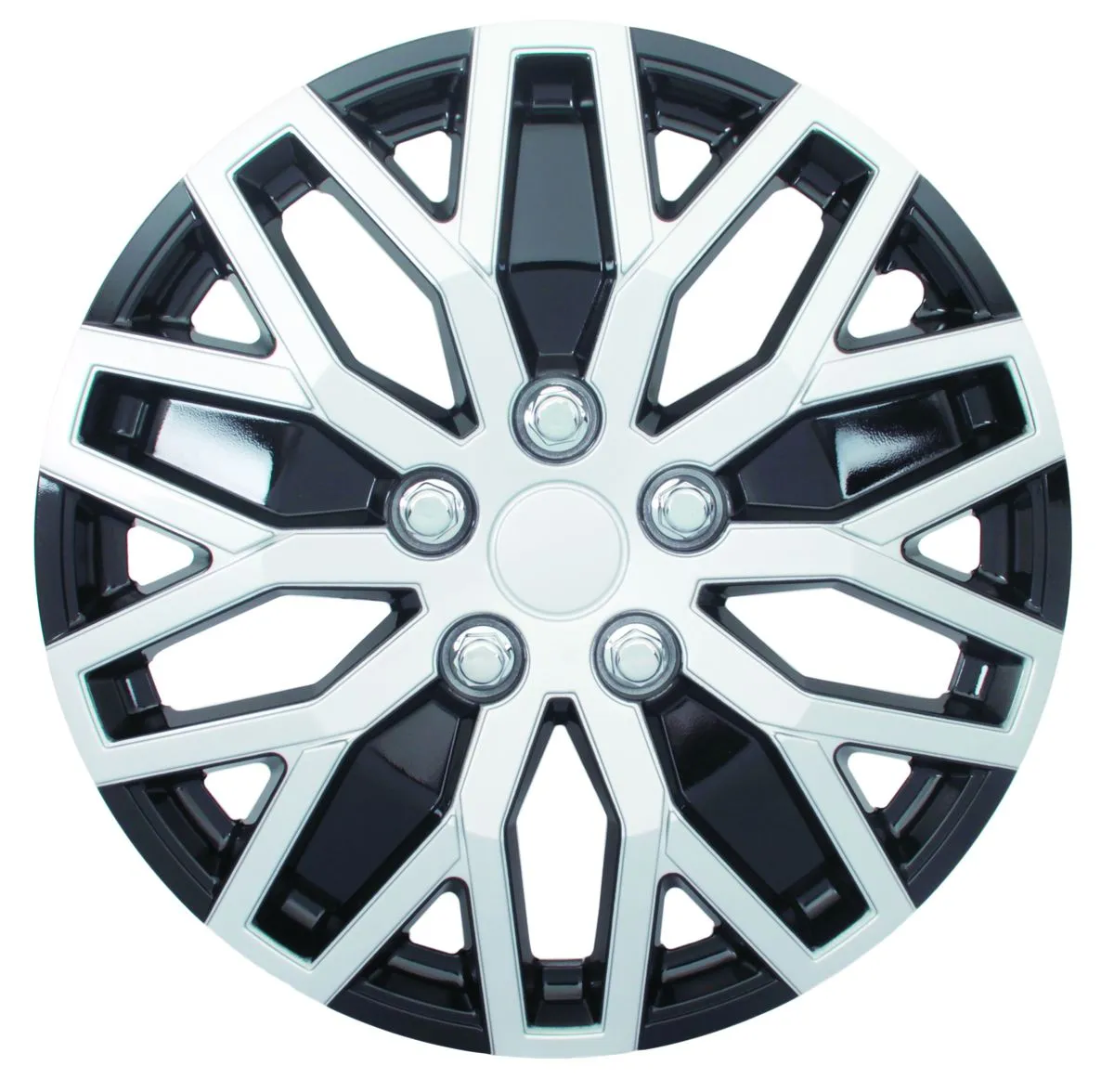 16 Inch Silver and Ice Black Wheel Cover - Set of Four