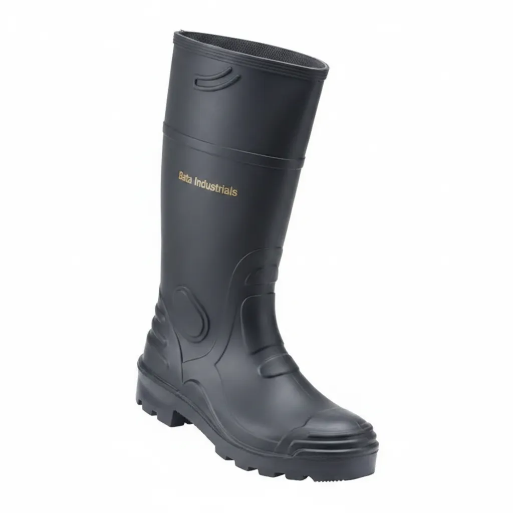 Bata Rhino 3 Black PVC Gumboots with Antislip Sole - S6