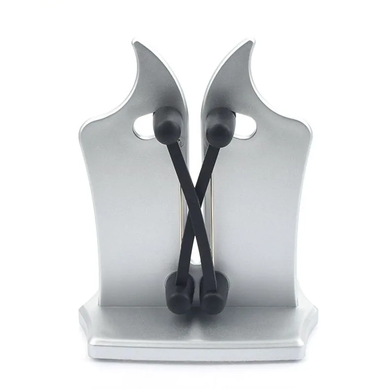 Vertical Knife Sharpening Tool with Stand, Stainless Steel, Silver