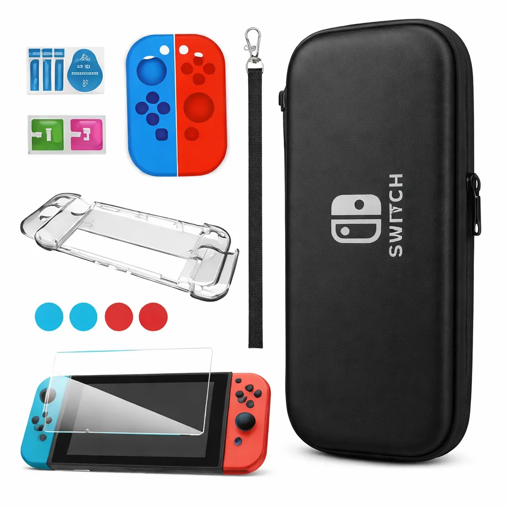 Gamer Guard 11-in-1 Nintendo Switch Kit - Console & Joy-Con Protection - Black