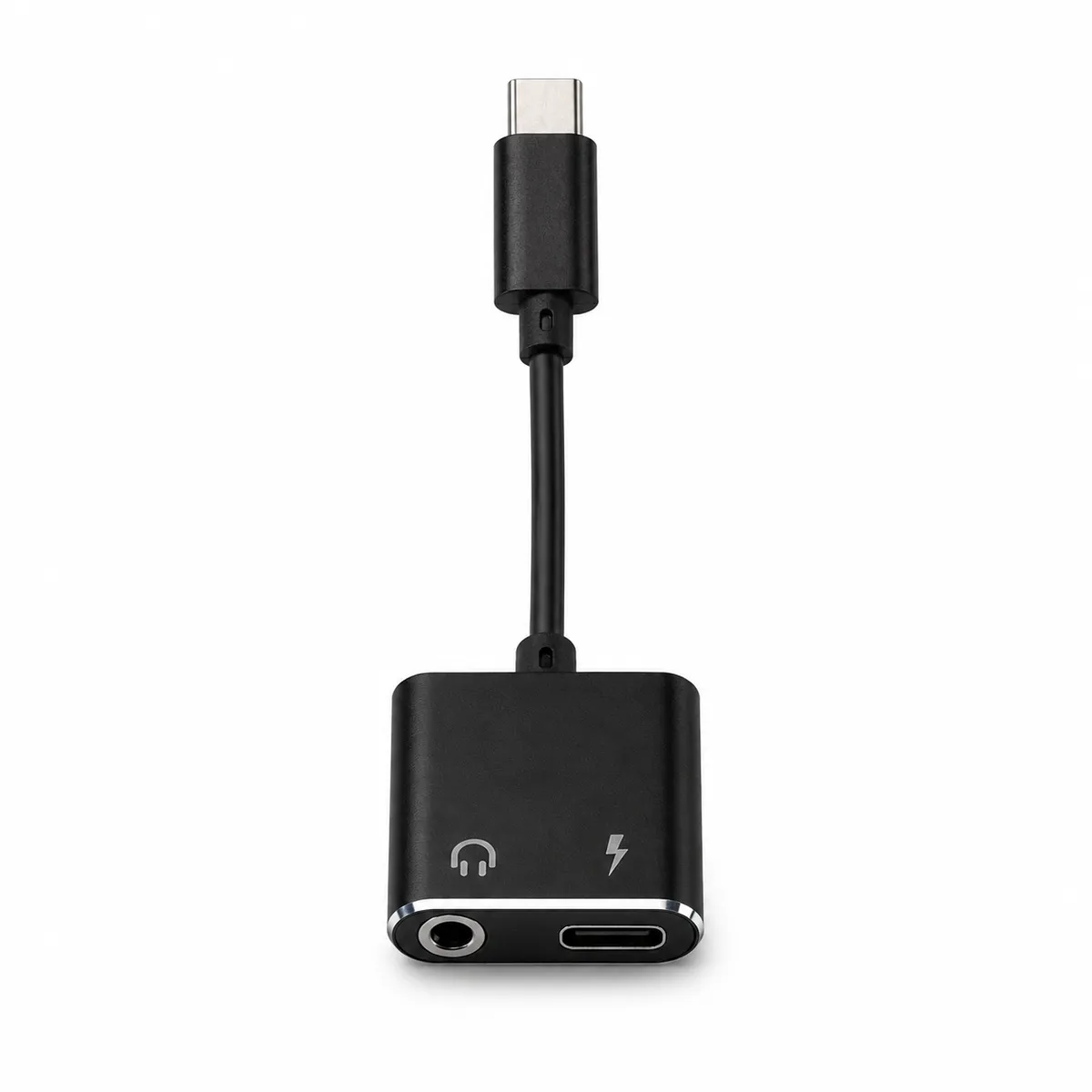 USB-C to 3.5mm Audio & USB-C Charging Adapter - 2-in-1 - Black
