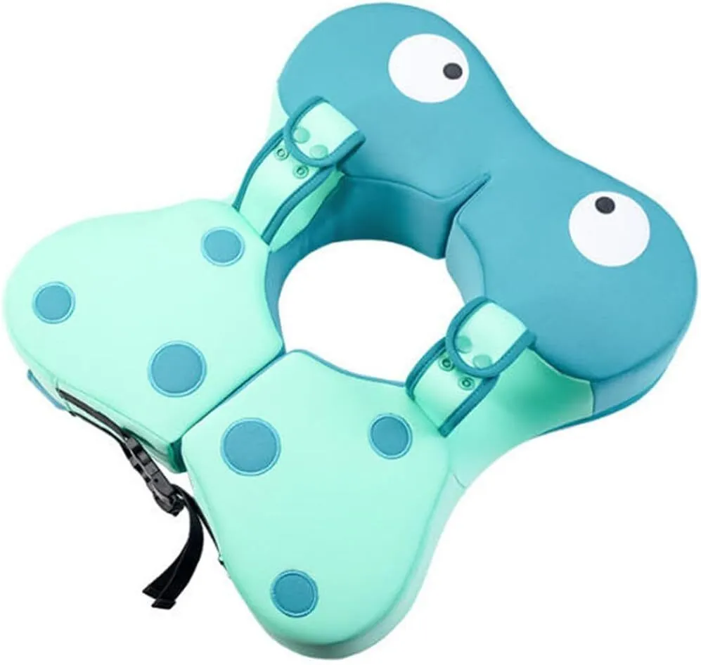 Non-Inflatable Baby Pool Float with Adjustable Strap, Frog Design