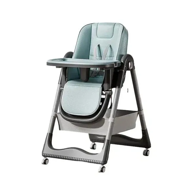 Thickened Steel Adjustable Height Double Plate 3in1 Dining Baby Chair - Blue