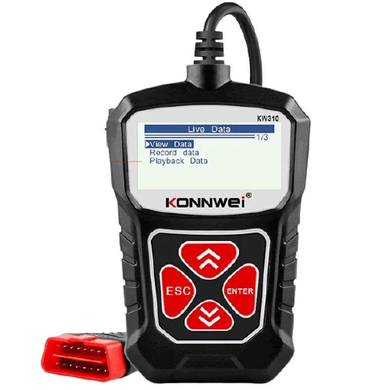 KW310 Multifunction OBD II And EOBD Auto Diagnostic Scanner Tool - Black
