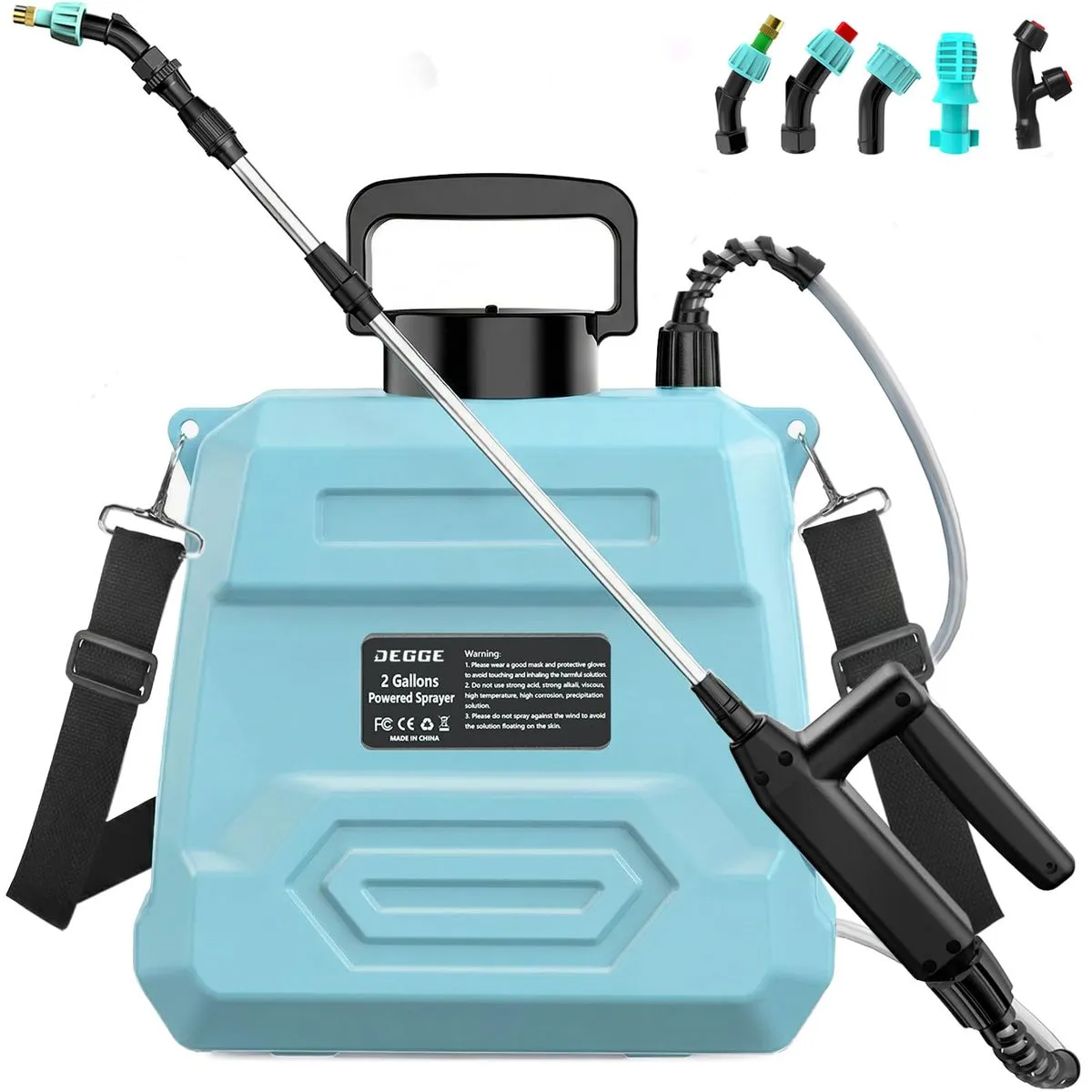 5L Battery Powered Garden Sprayer with Electric Pump and 5 Nozzles