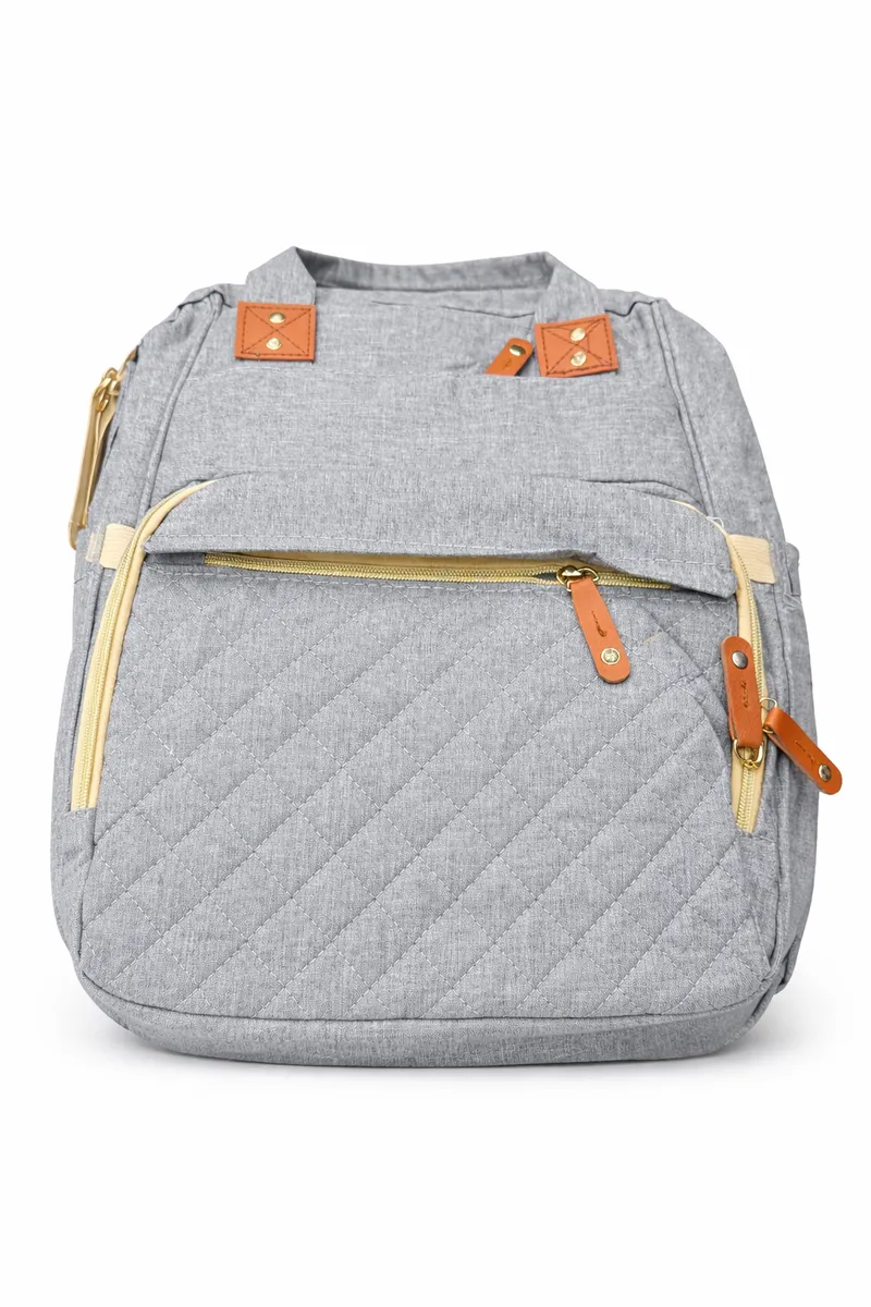 Multi-Function Baby Diaper Backpack - Grey / Blue (Unisex) - Grey
