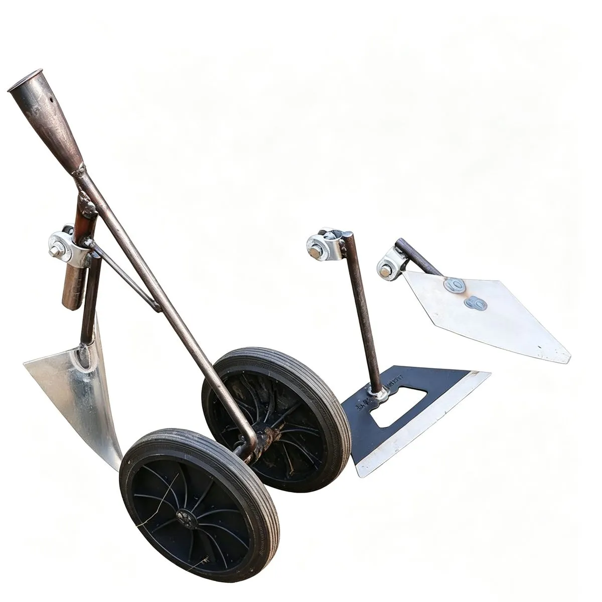 Two-Wheeled Hand-Driven Ditching Plow Agricultural Ditching Hoe Set