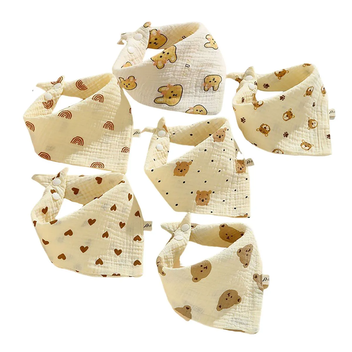 6-Piece Baby Drool Bibs Soft Cotton Baby Bibs for Drooling/Teething