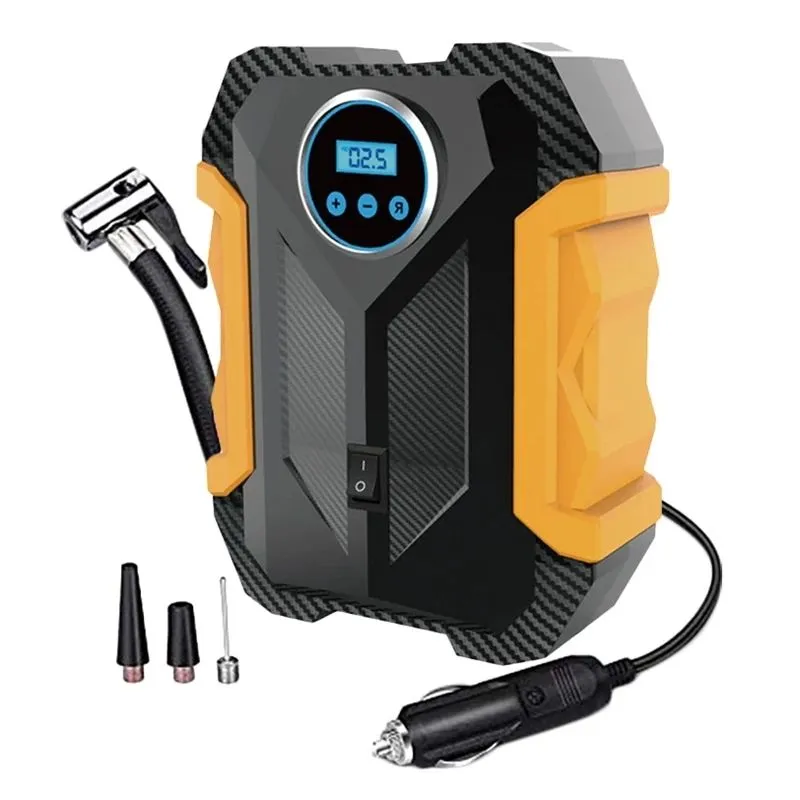 12v DC Air Compressor for Car Tyres Digital Inflator with Emergency Light