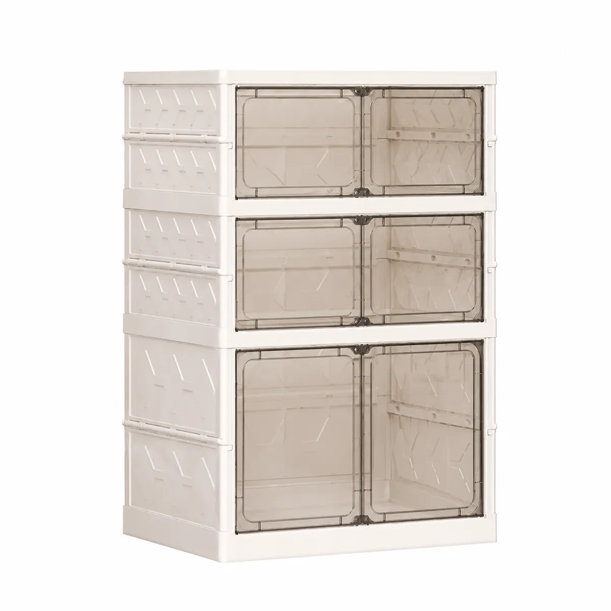 Multi-Layer Shoe Storage Box with Clear Magnetic Doors