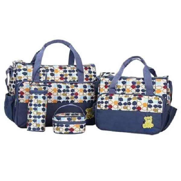 4Piece Baby Dot Nappy Changing Bags Set Mummy