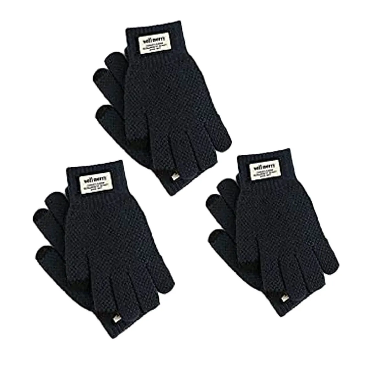3 Piece Winter Gloves Men Anti Slip Thermal Gloves Knit Mens Gloves