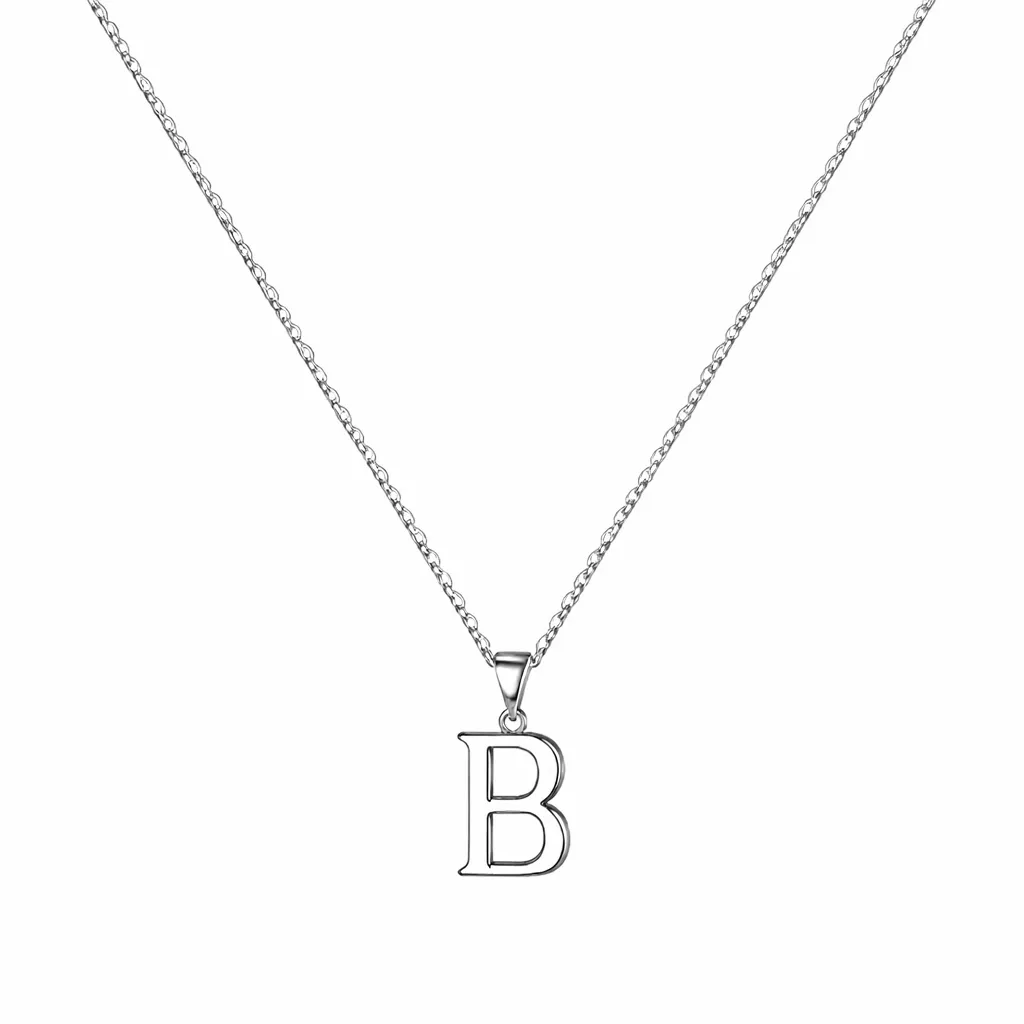 Letter B Necklace - Silver