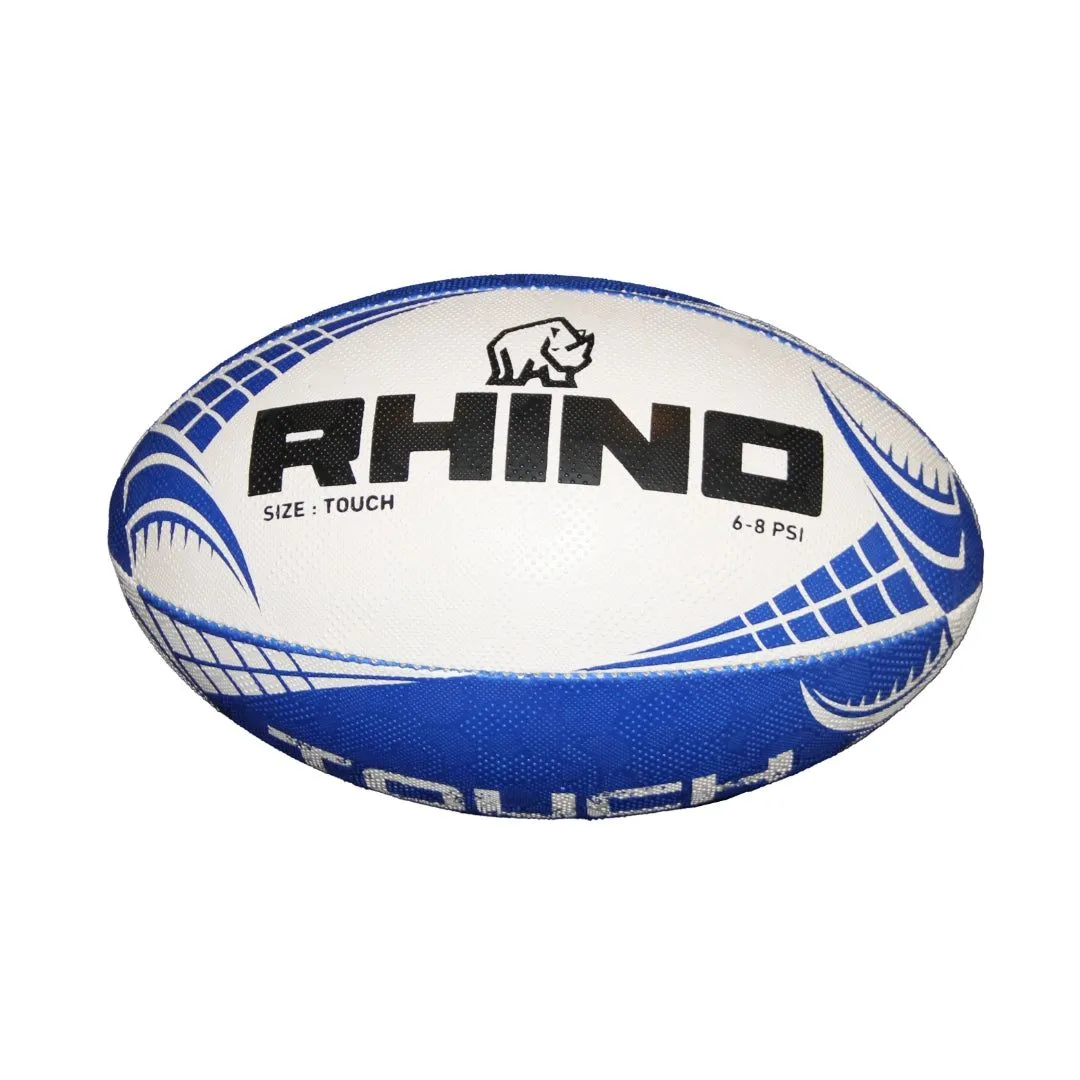 Rhino Touch Rugby Ball - White/Blue