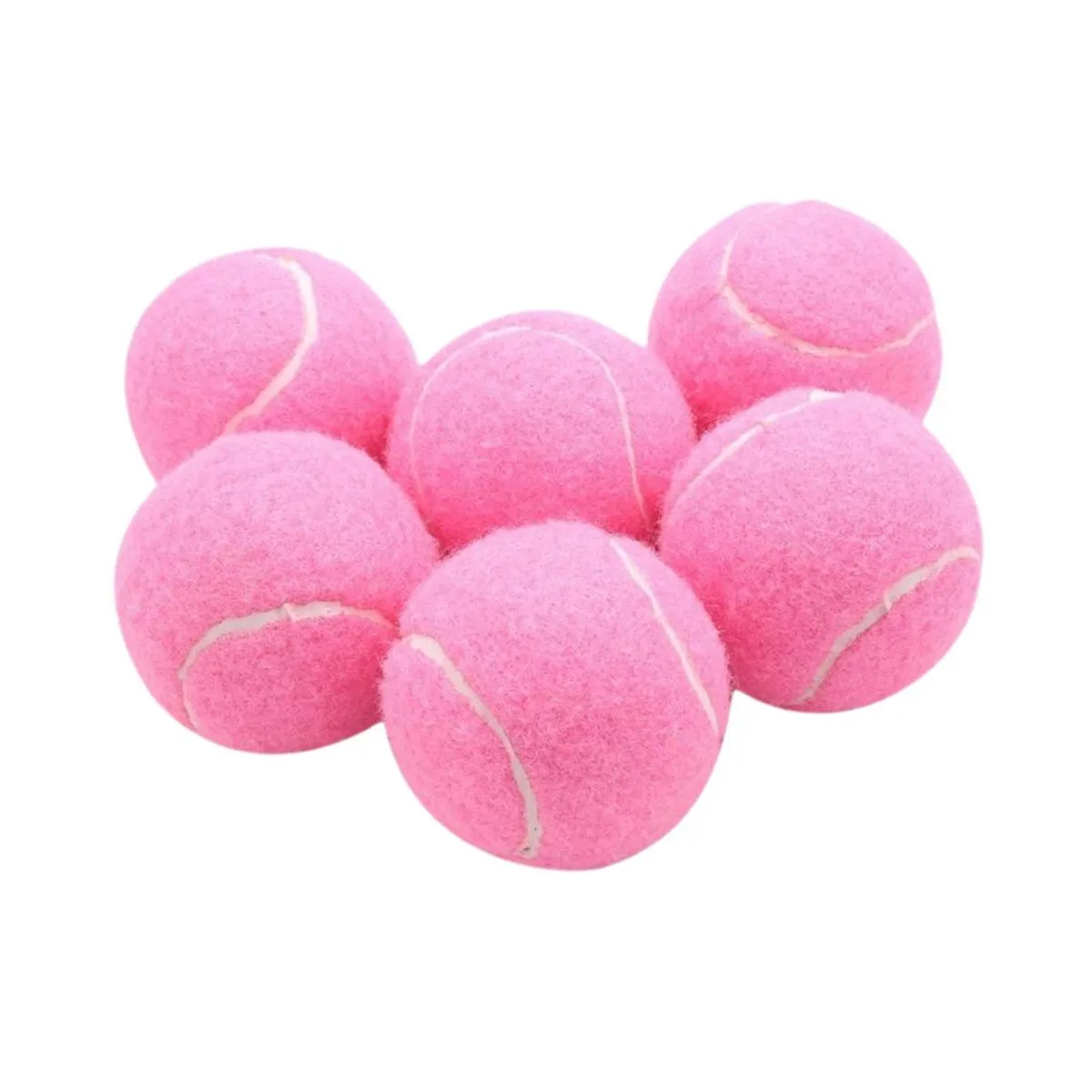 6Pcs Pink Elastic Tennis Balls Racquet Sports Entertainment Balls