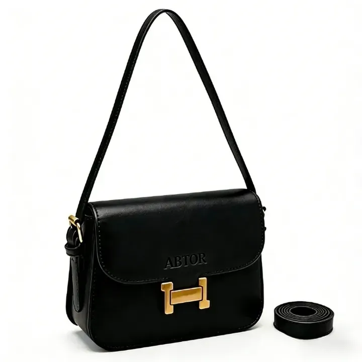 ABTOR Vintage Brown Crossbody Bag 22x17x6cm Adjustable Strap Daily Use - Black