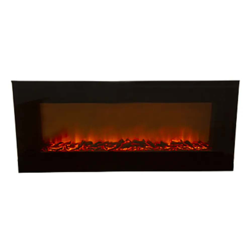 1800W Indoor Coal Flat Glass Decorative Fireplace