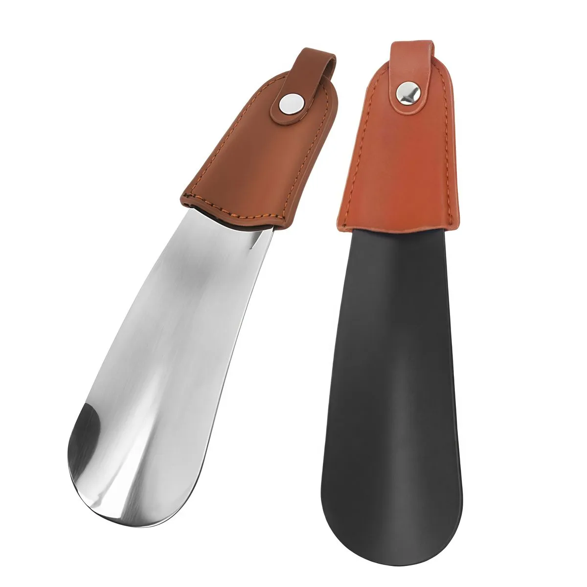 Kingdushi Metal Shoe Horn Stick 6.3 & 6.7In, Portable Shoehorn for Unisex