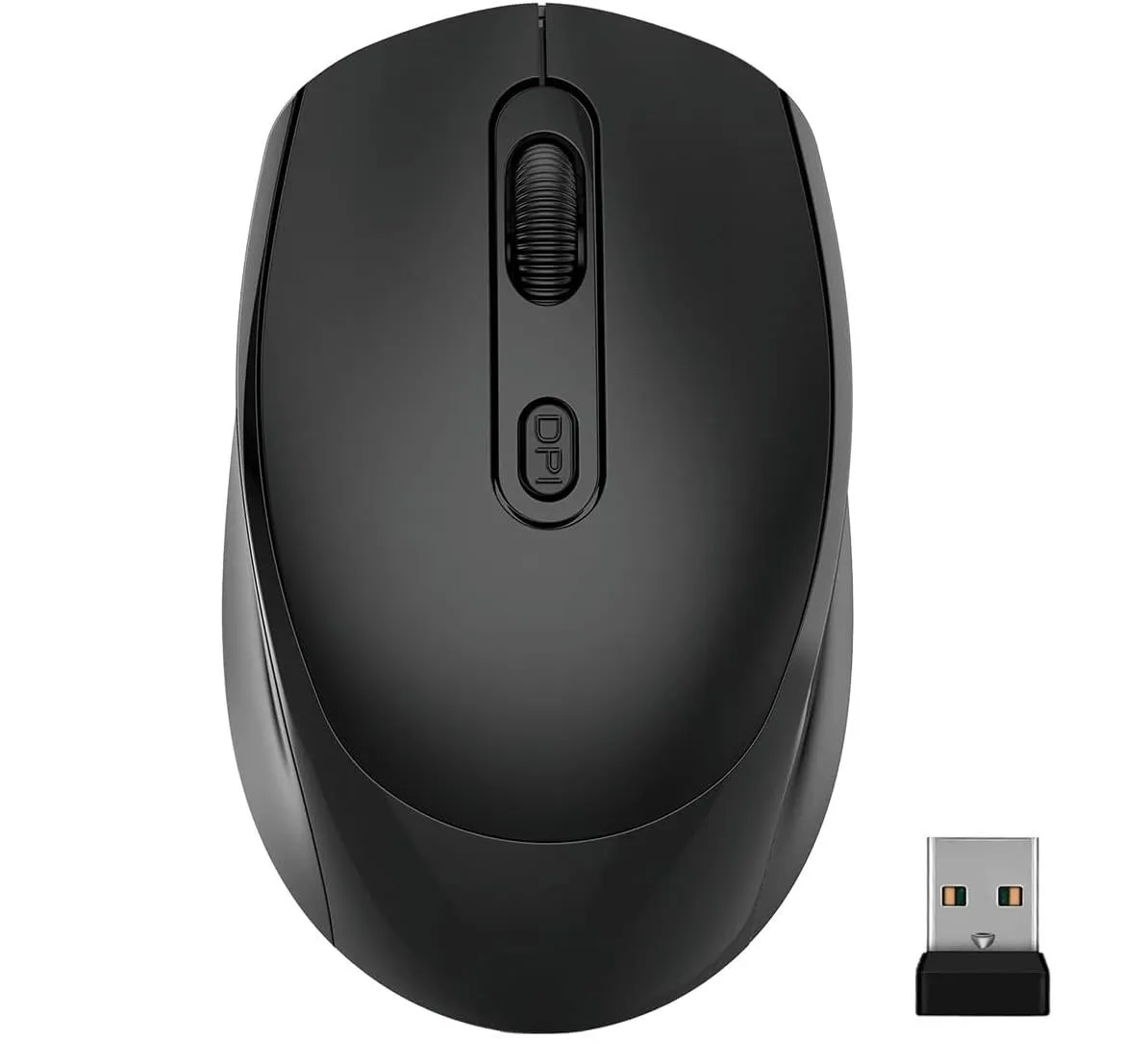 DUATKN Wireless Mouse Compatible with Laptop, 2.4G Quiet USB Receiver - Black